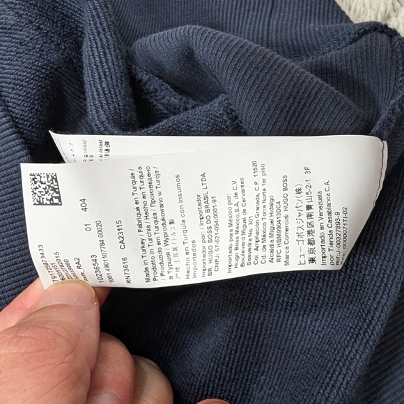 Hugo Boss Russell Athletic Hoodie Sweatshirt Mens XXL Blue Cotton Terry Safa 2 - Picture 7 of 9